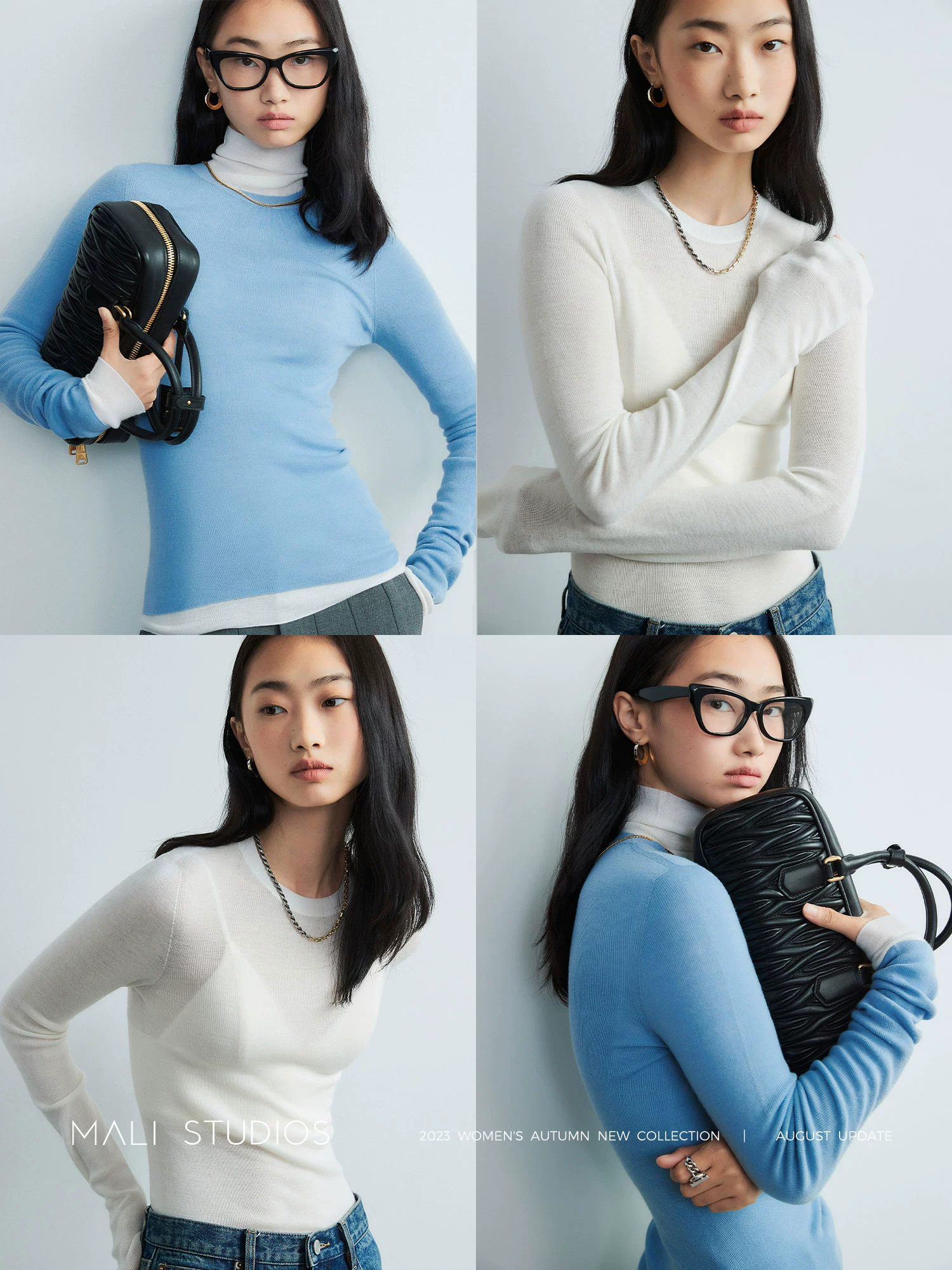 MALI|Biella140S/120S极细羊毛日本无缝全成型多领型打底 - Image 2