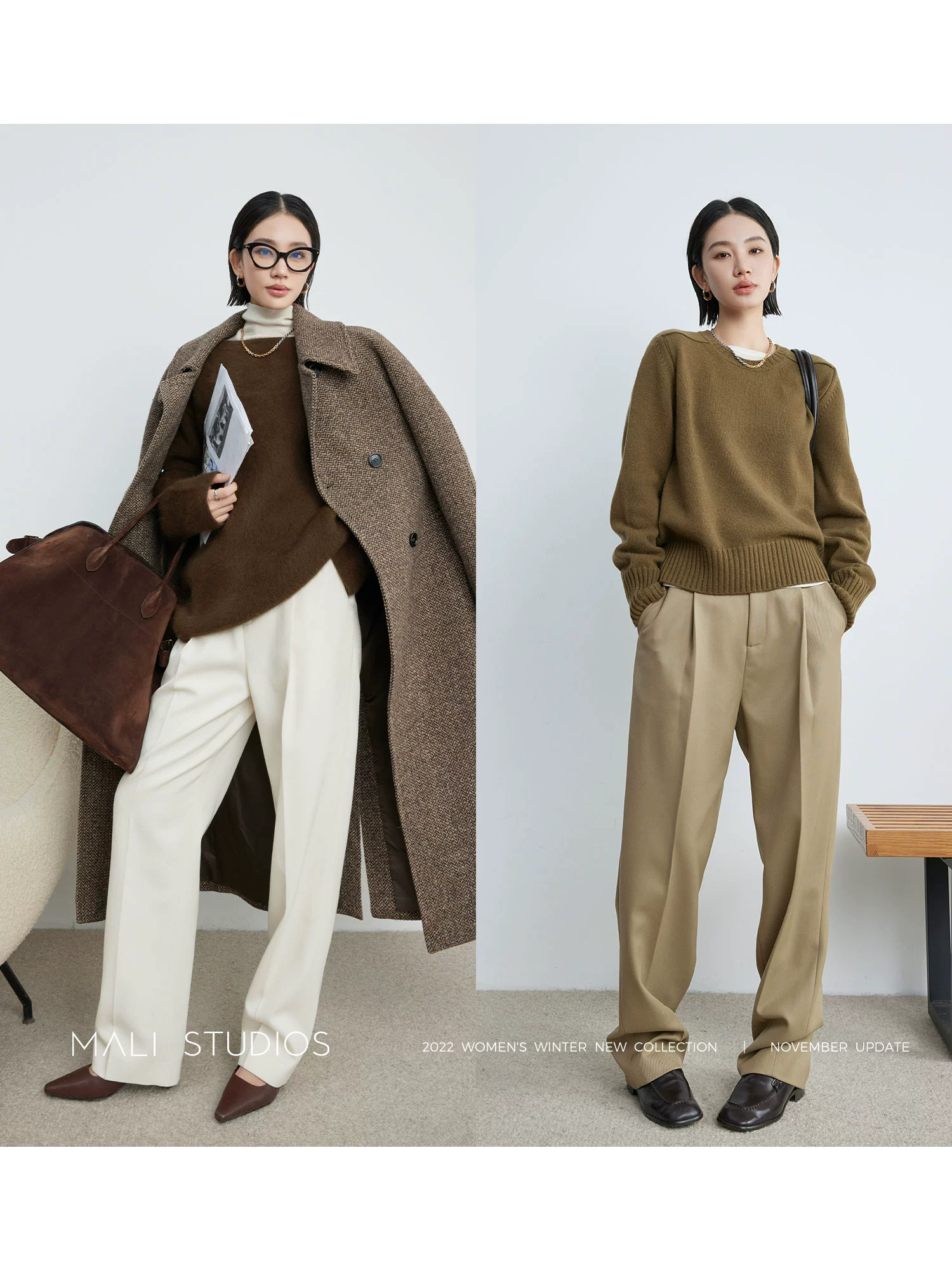 MALI|一条过冬经典裤型_加厚斜纹羊毛立体褶修身显瘦西装裤 - Image 5