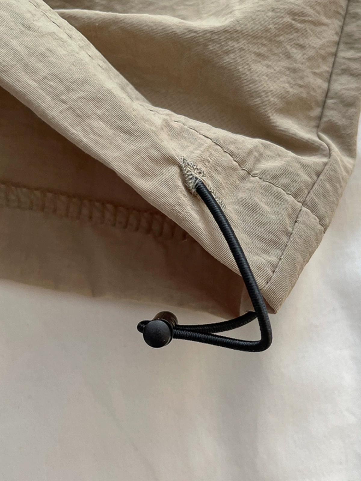 个性纯色抽绳束脚工装休闲裤2024秋季新款女装百搭速干宽松阔腿裤 - Image 4