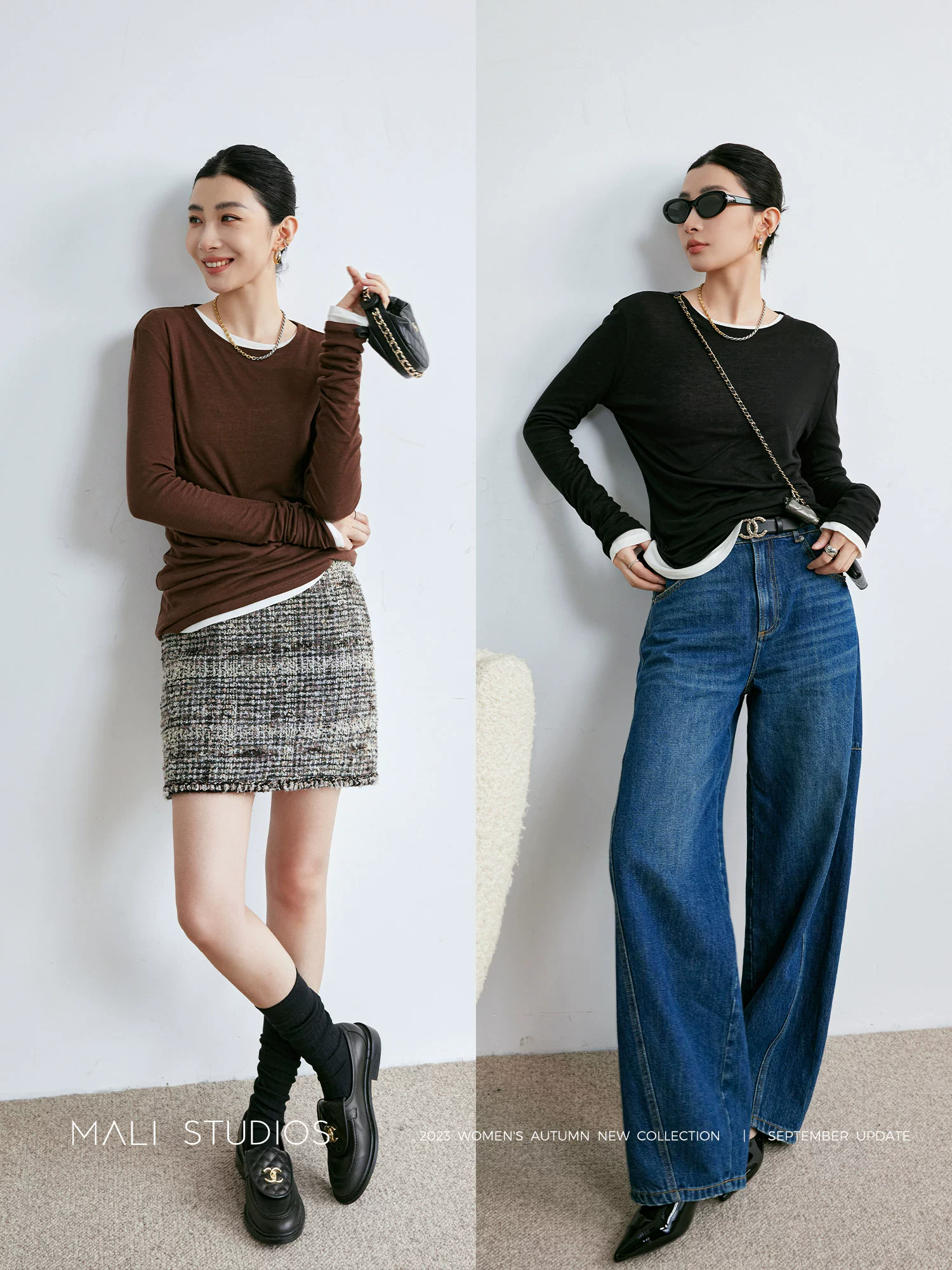 MALI|Cozyfit高级感叠穿_轻薄微透堆袖时髦多色叠穿长袖T恤 - Image 3