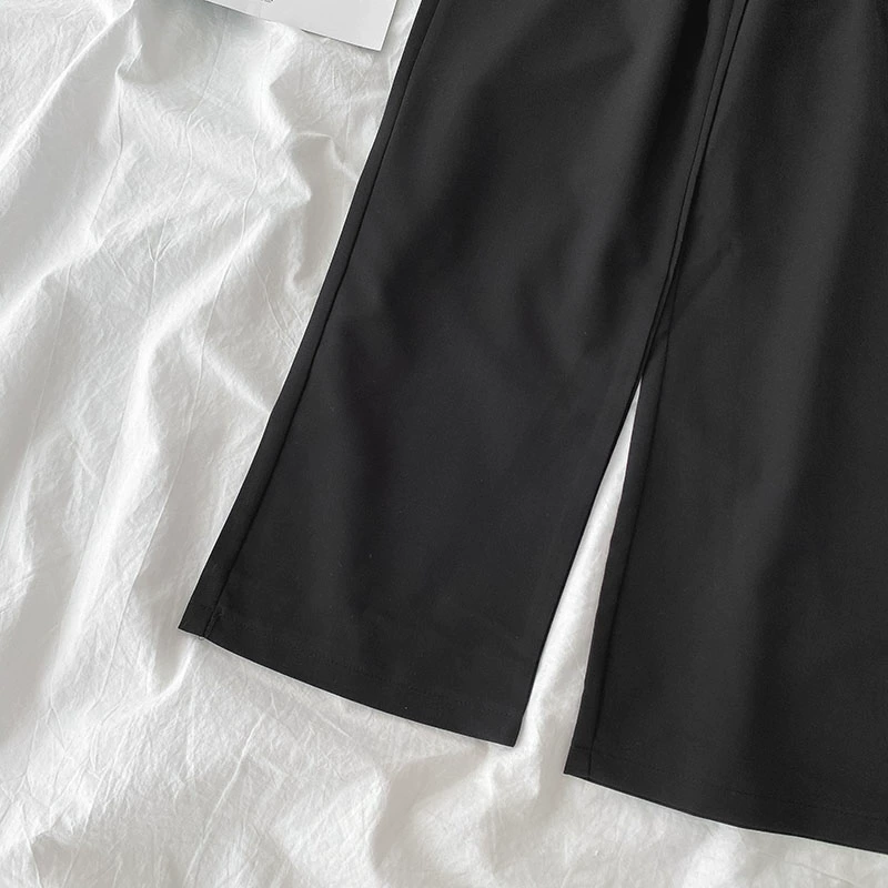 高腰垂感休闲裤潮2024年夏季新款女装韩版百搭纯色阔腿西装长裤子 - Image 4