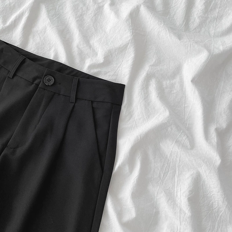 高腰垂感休闲裤潮2024年夏季新款女装韩版百搭纯色阔腿西装长裤子 - Image 3