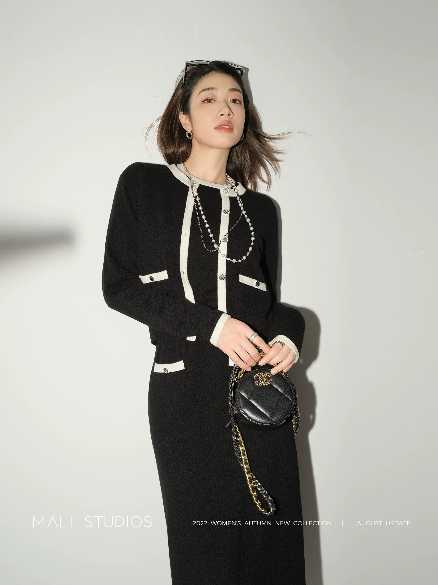 MALI|定染巴素兰羊毛|VTG复古撞色小香套装