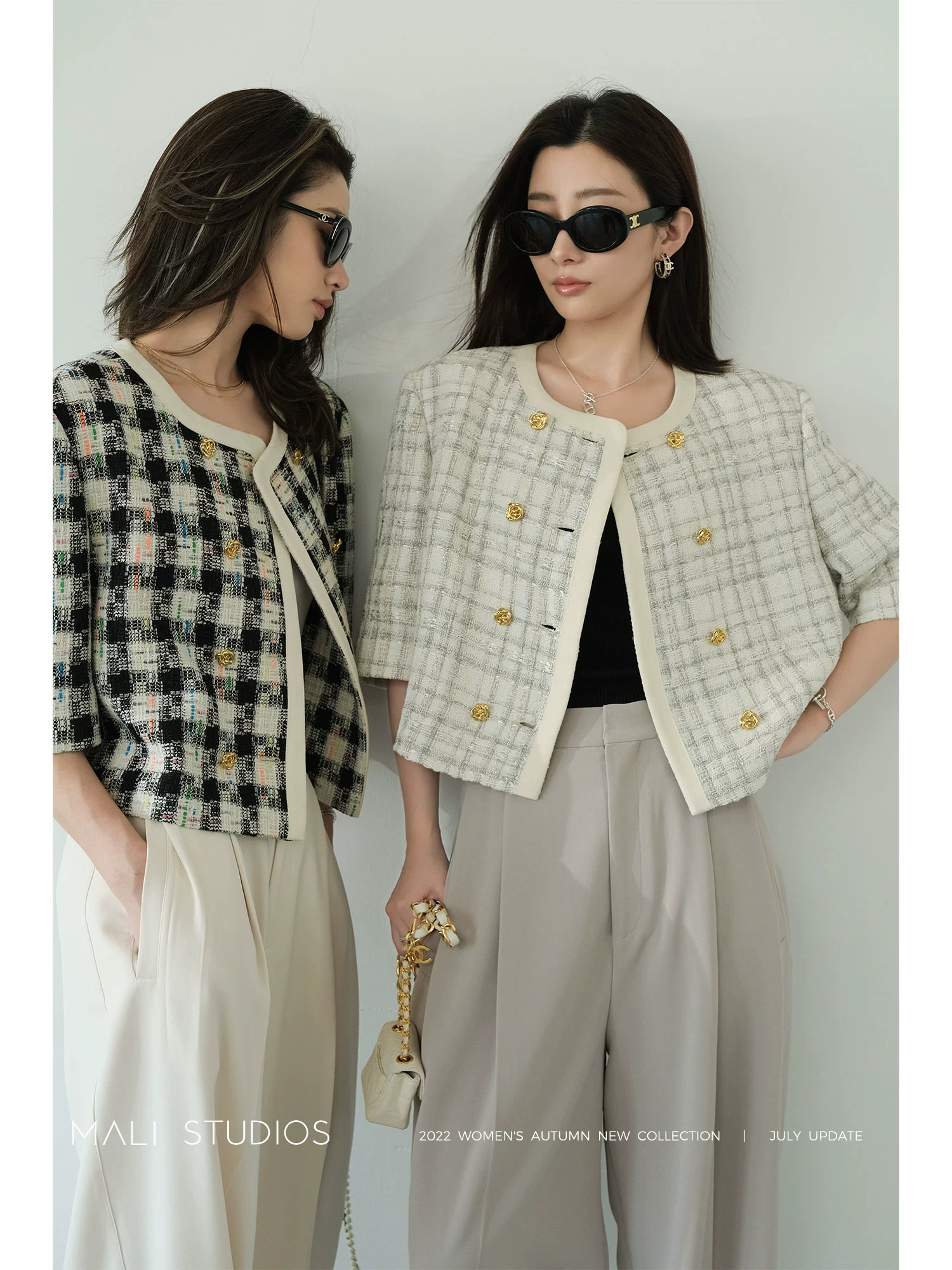 MALI 高及混色粗花呢|精致撞色短箱式小香外套 - Image 2