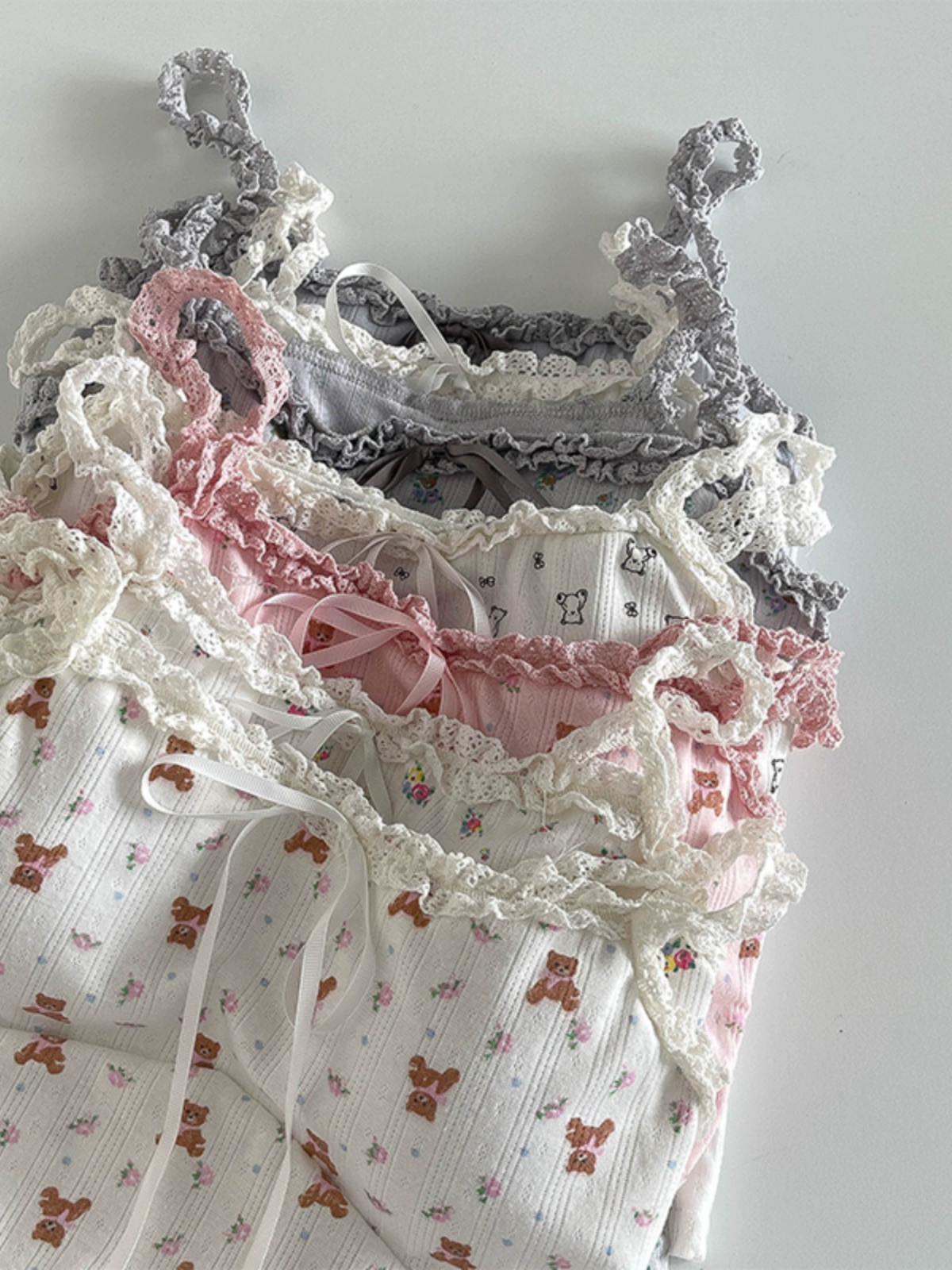 甜美蝴蝶结背心小吊带2024夏季新款女装百搭纯欲无袖印花美背上衣 - Image 2