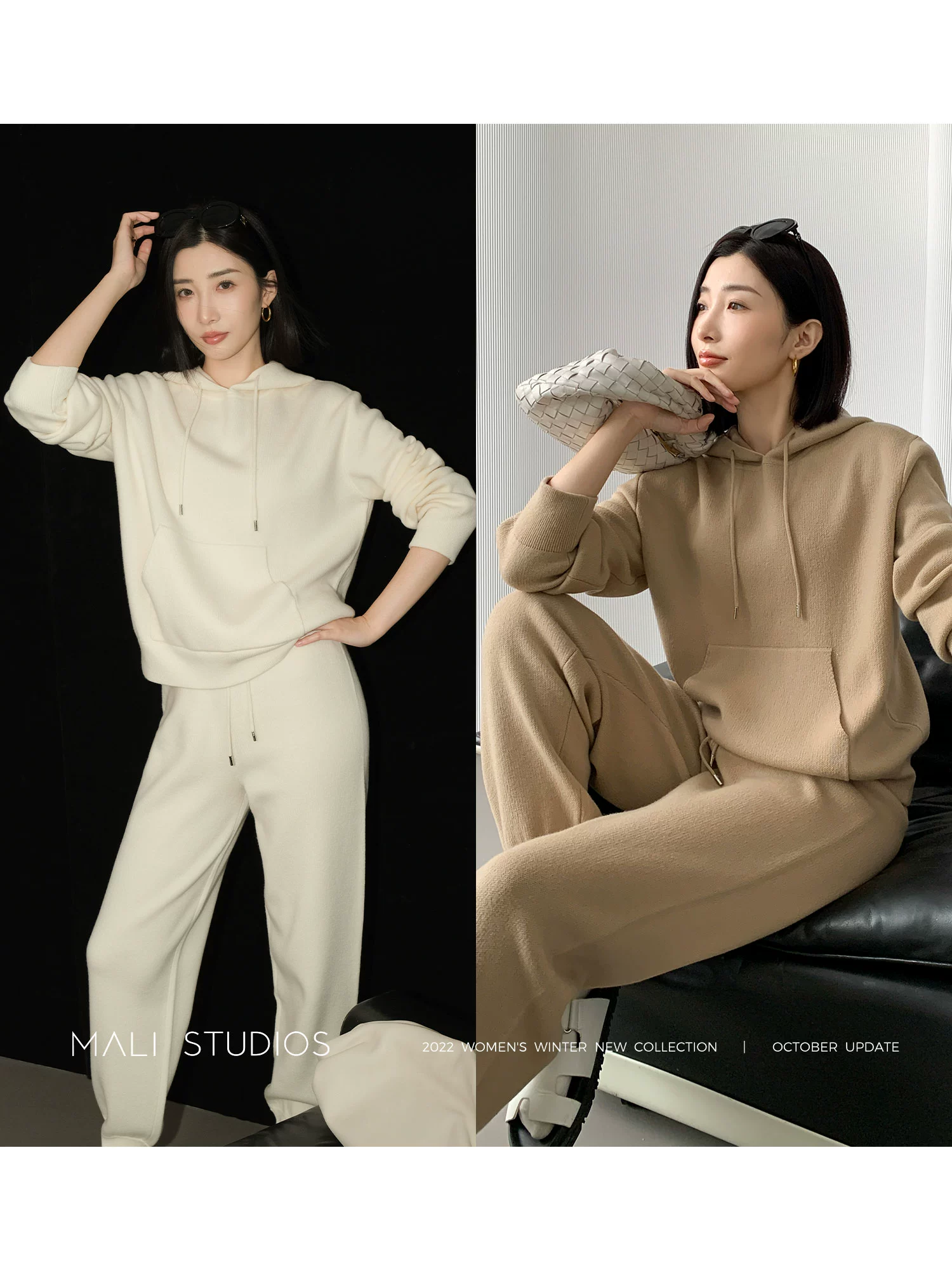 MALI|獨家御寒定制可机洗羊毛 圆领连帽束脚裤三件套 - Image 3