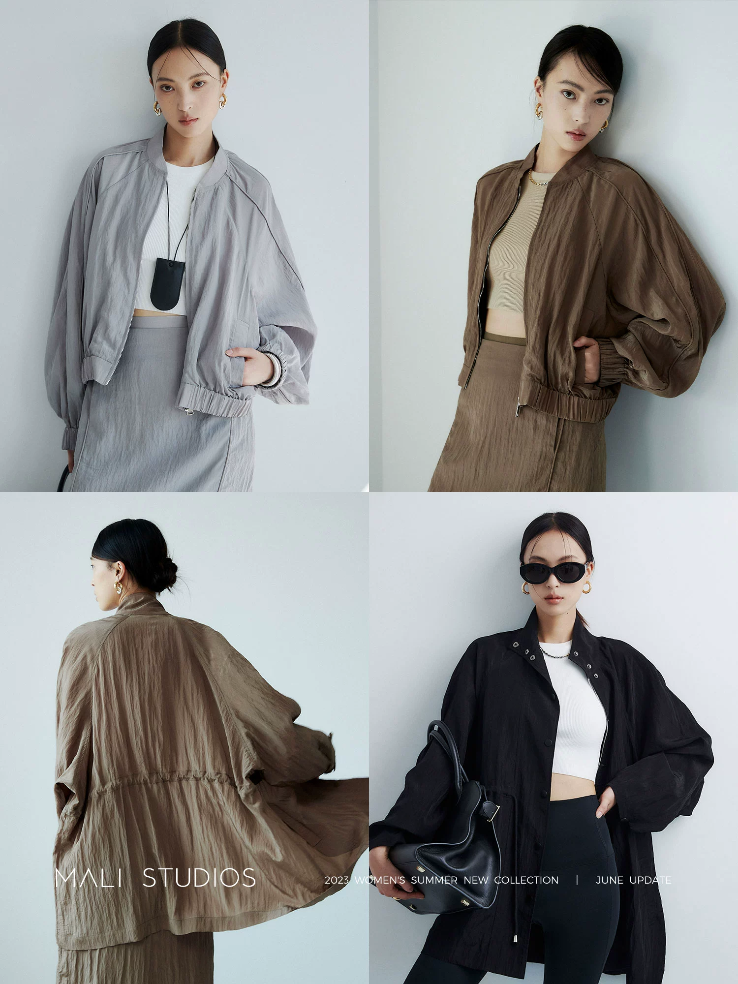 MALI|高街时髦运动风_多造型空气感廓形外套半裙舒适防晒套装 - Image 2