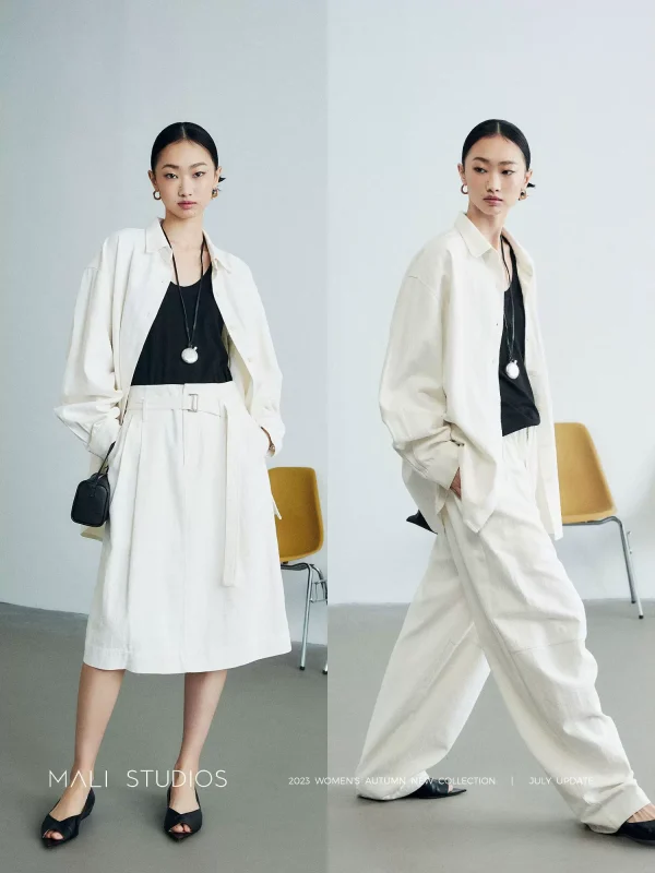 MALI|随性LM风_高密斜纹棉麻宽松廓形衬衫外套/半身裙/圆弧裤