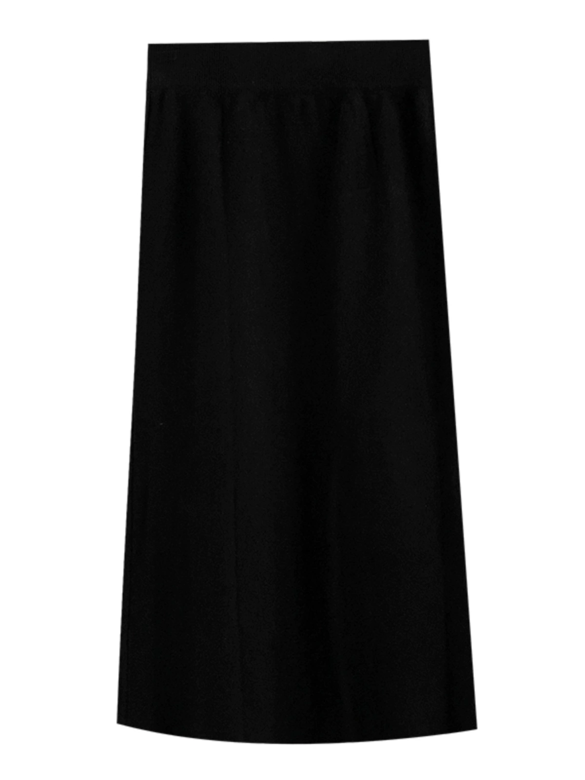 纯色针织甜美半身裙女装2024秋季新款韩版百搭宽松中长款A字裙潮 - Image 5