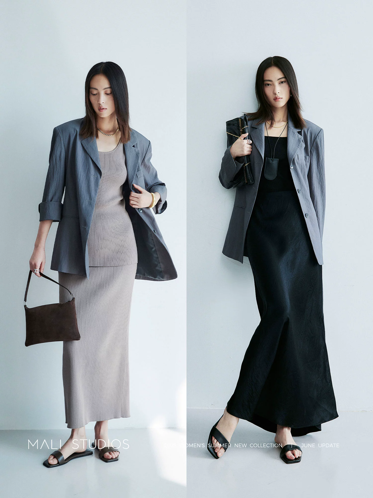 MALI|夏日轻薄肌理感面料_复古小廓型西装+短裤套装 - Image 5