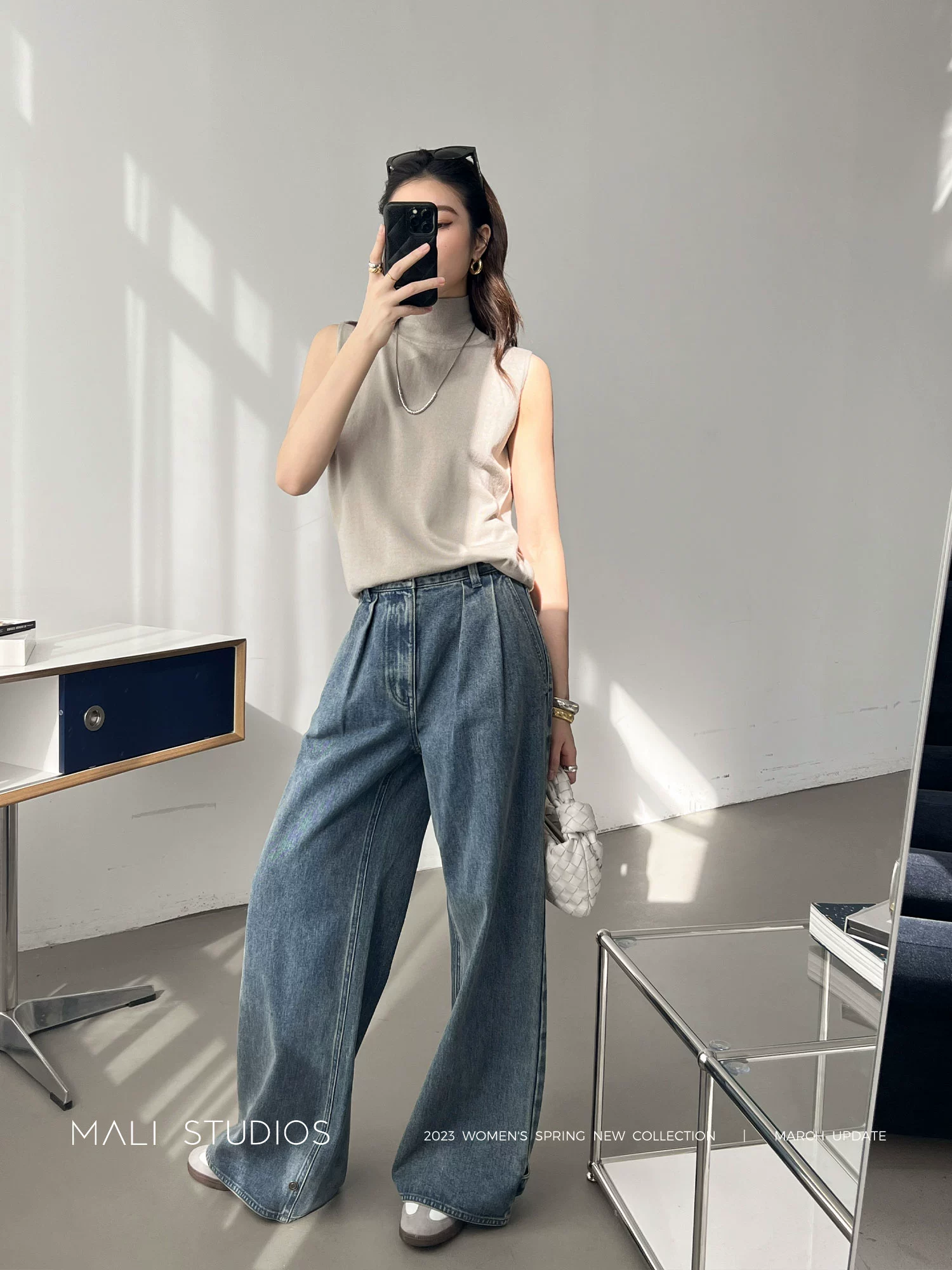 MALI|宽松阔腿牛仔裤复古牛仔外套短款高级感短款高级感上衣 - Image 4