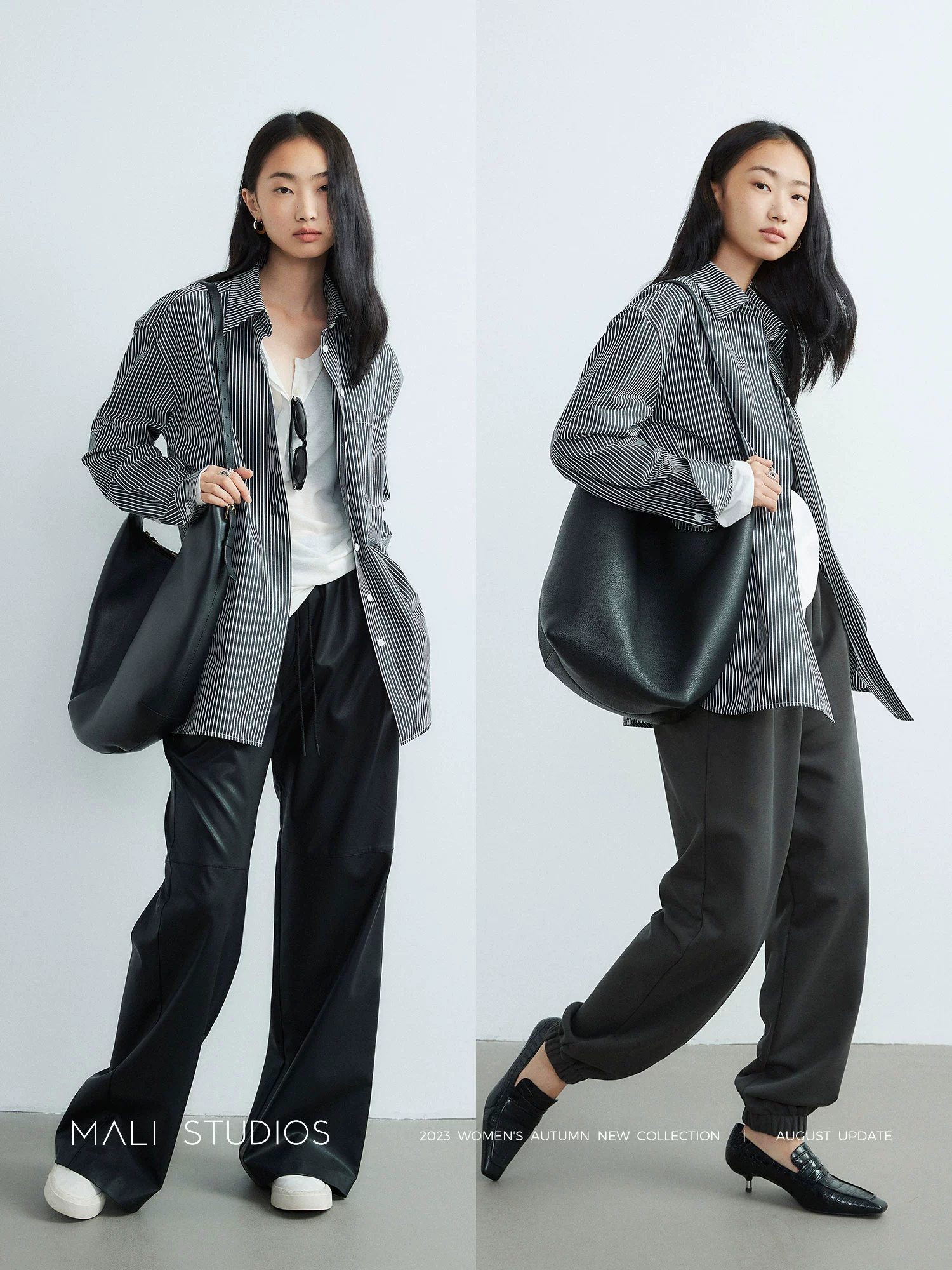 MALI|极简纸片人_时髦百搭40S精梳棉&色织条纹显瘦利落衬衫 - Image 5