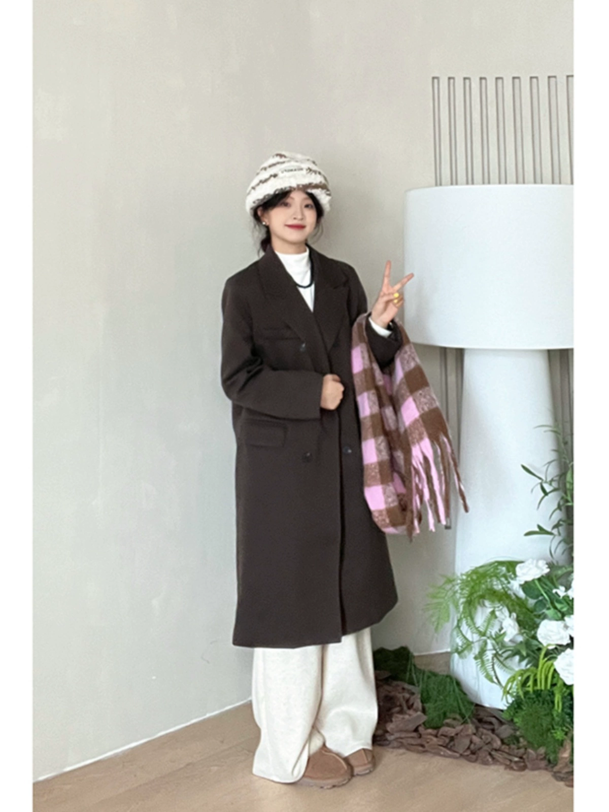 黑色呢子大衣女2024新款爆款秋冬赫本风高级感长款小个子毛呢外套 - Image 3