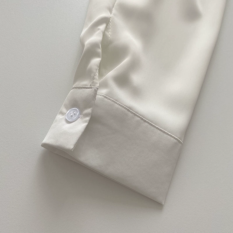 女士衬衫休闲百搭2024年春秋新款小众设计文艺小清新宽松长袖衬衣 - Image 4