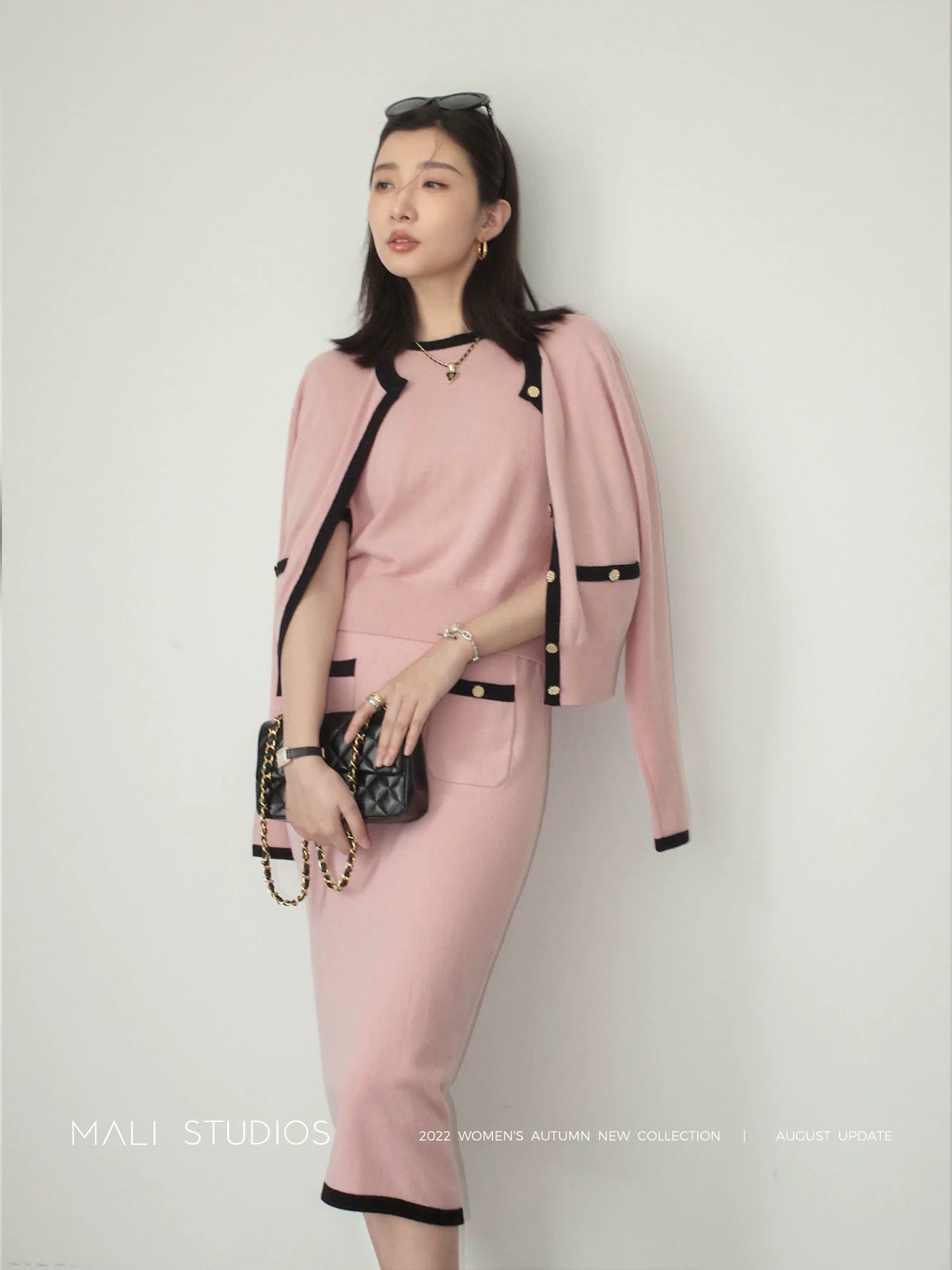 MALI|定染巴素兰羊毛|VTG复古撞色小香套装 - Image 3