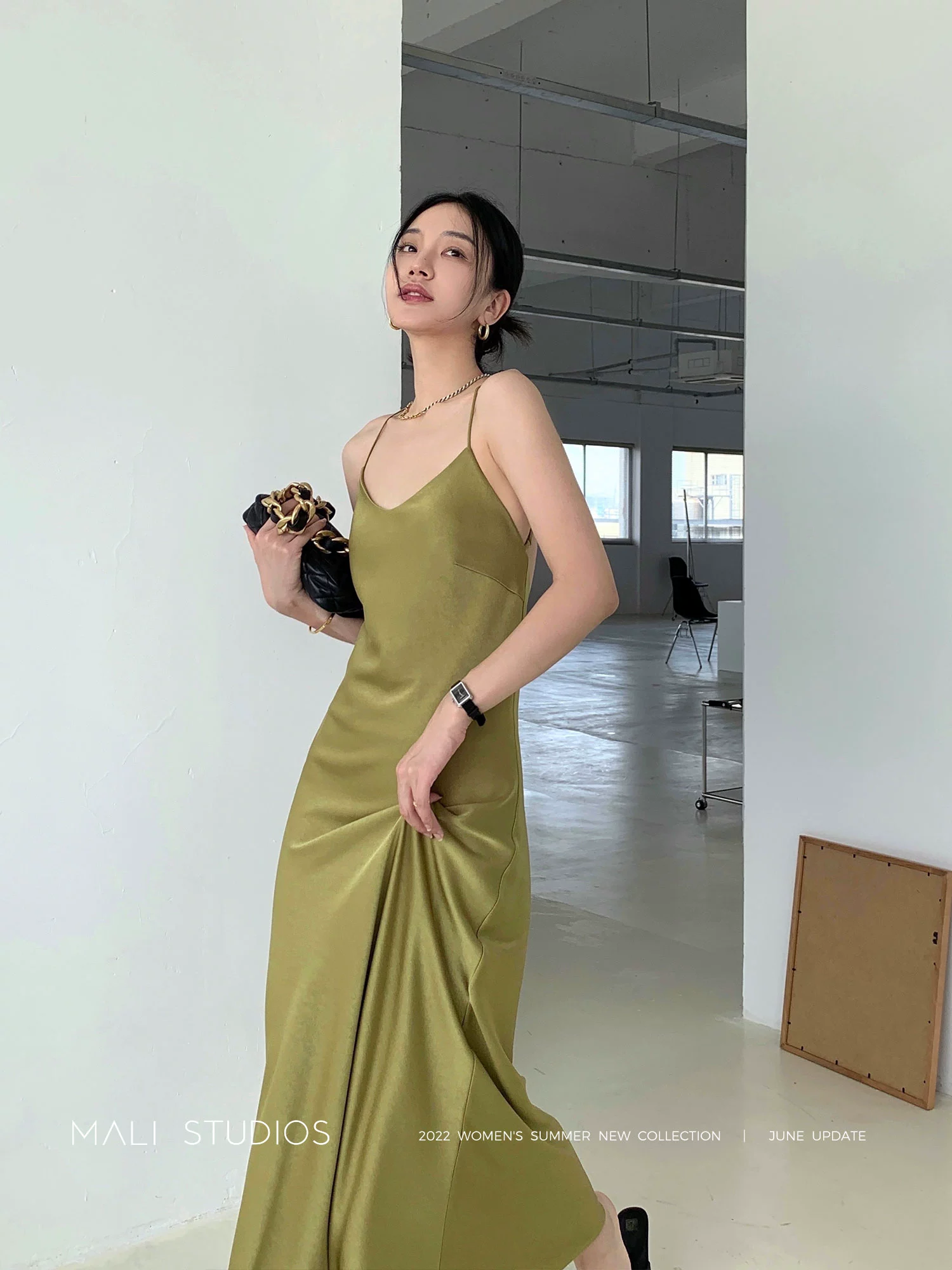 法式醋酸缎面|优雅简约丝滑连衣裙 - Image 2