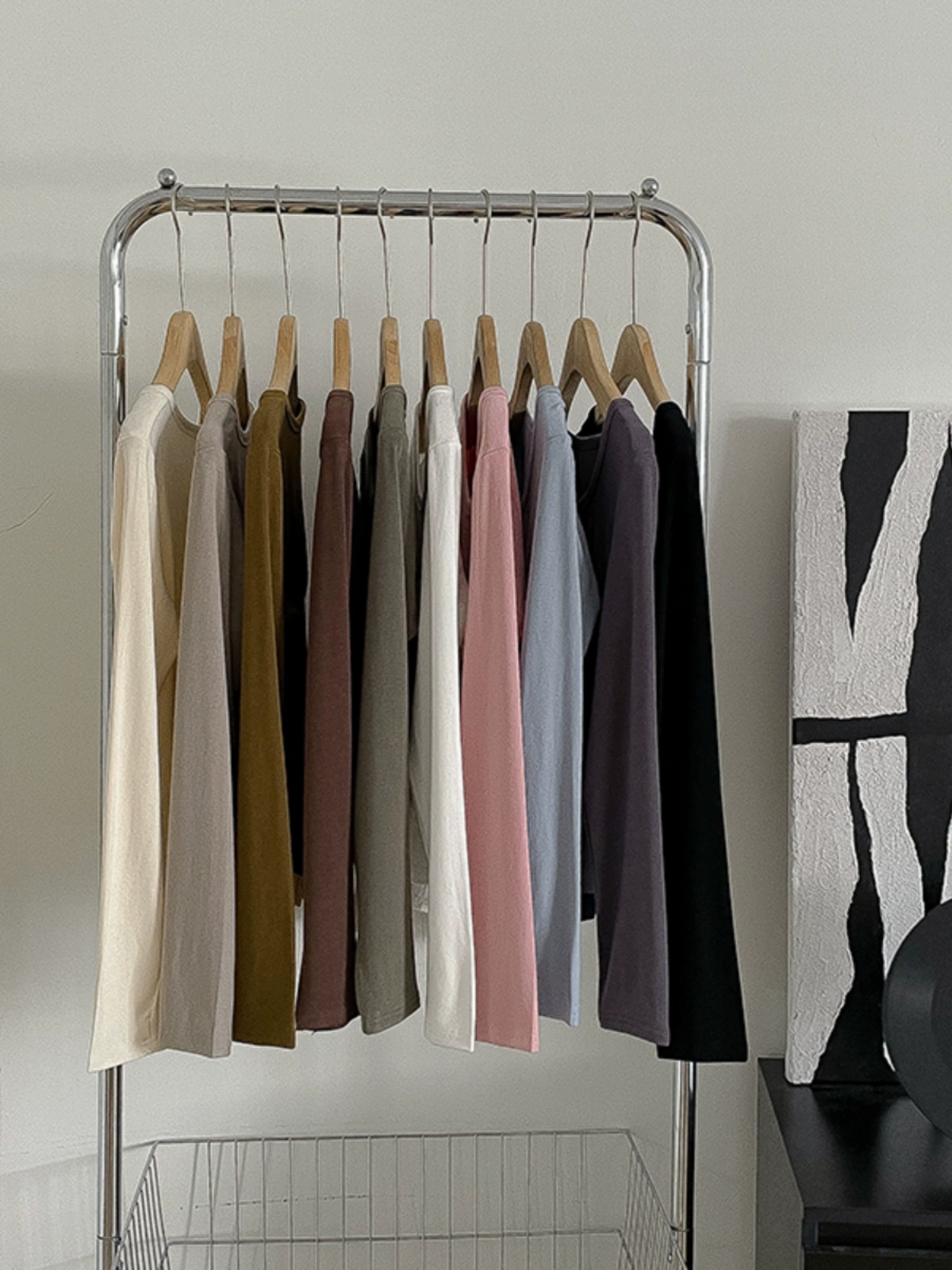 百搭多色圆领长袖T恤女2024秋季新款女装修身内搭叠穿打底衫上衣 - Image 2