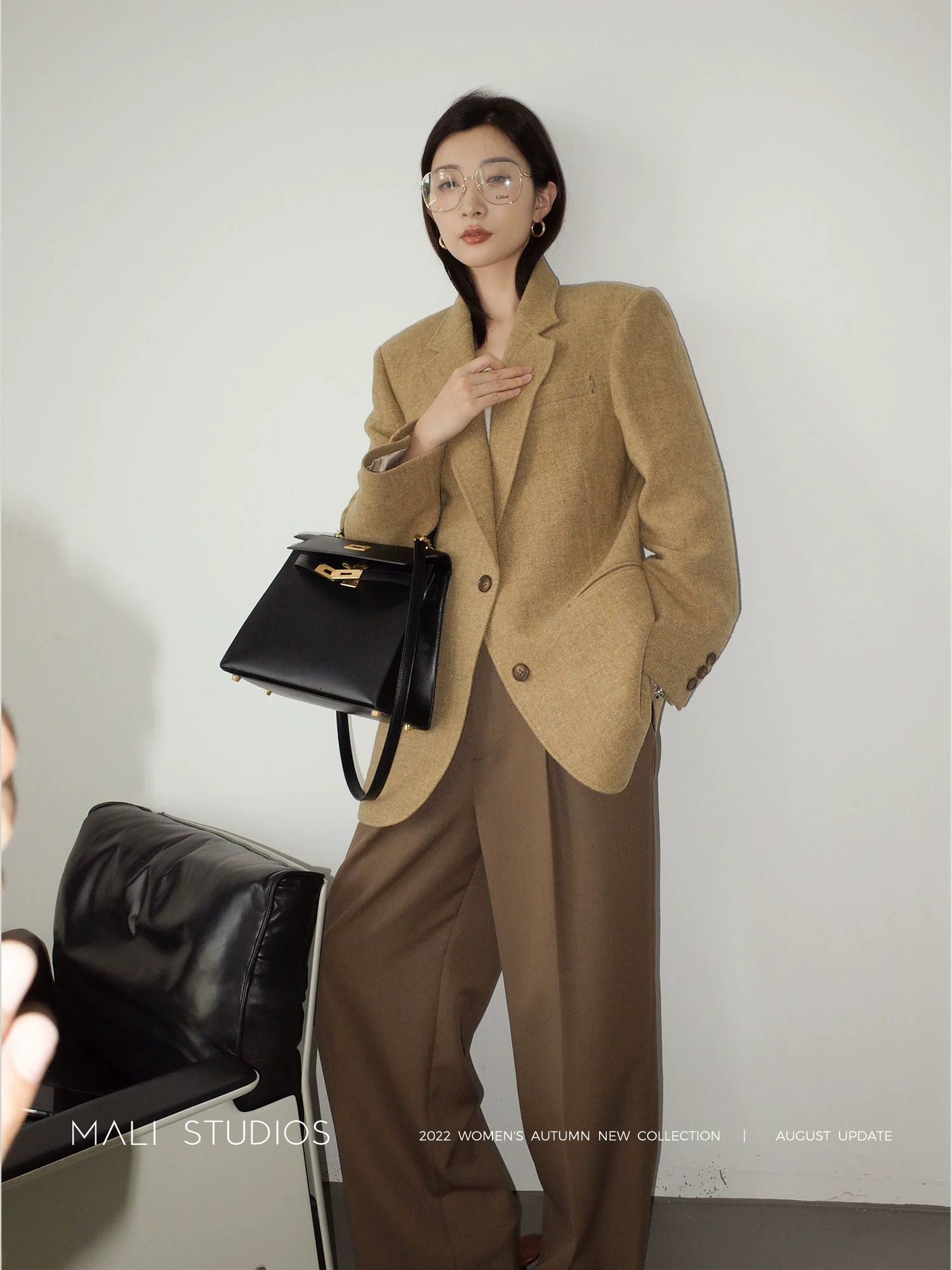 MALI|高级定制花式混色粗纺羊毛|经典复古廓形西装 - Image 4