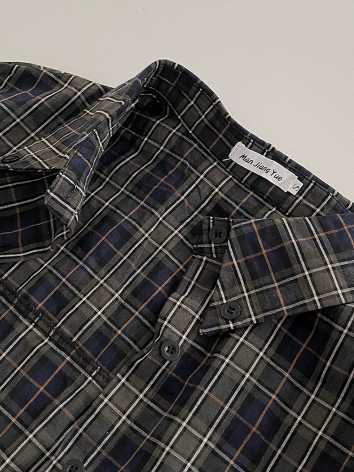 男友风气质格子时尚衬衫2024秋季新款韩版女百搭休闲纽扣开衫上衣 - Image 2