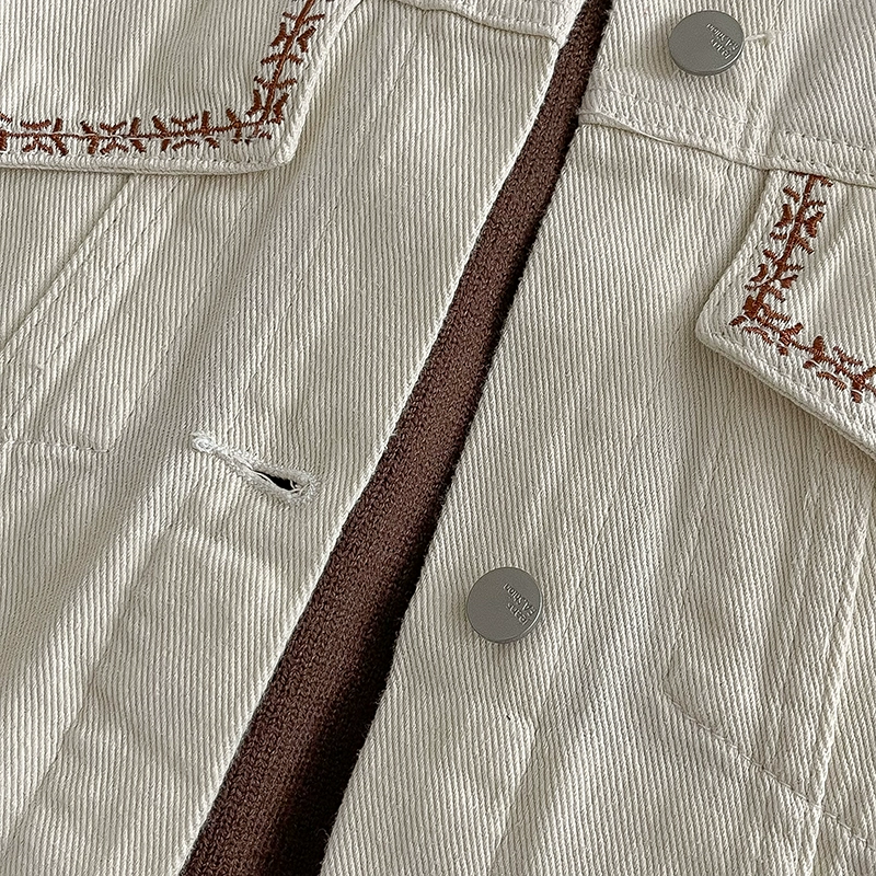 复古绣花牛仔外套女2024年春秋新款女装宽松港味百搭减龄长袖上衣 - Image 4