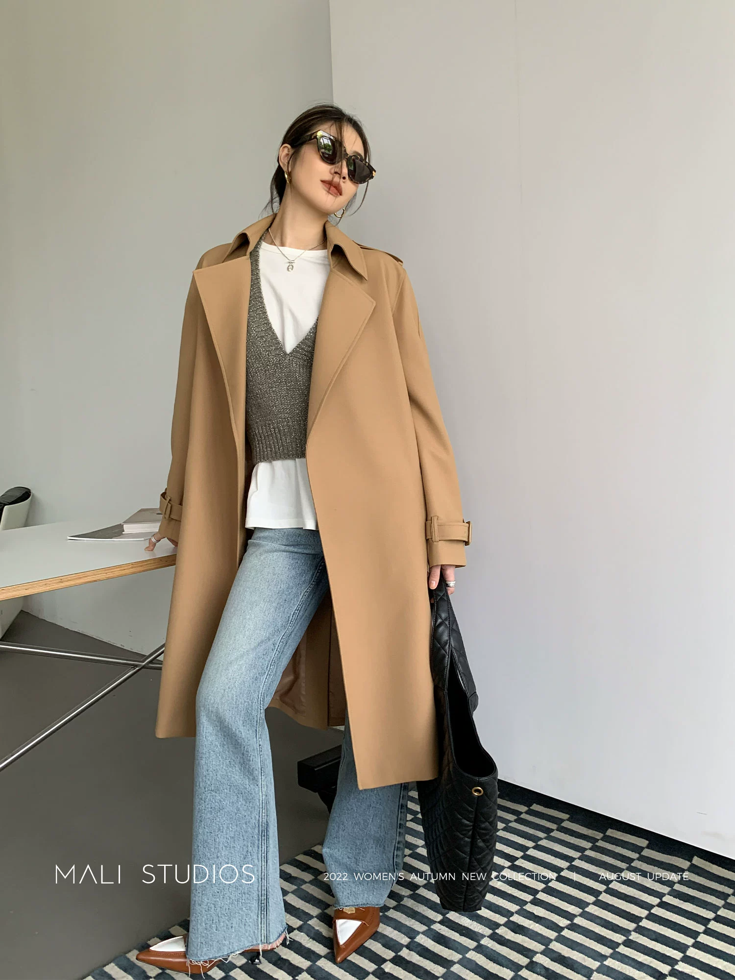 MALI|重磅精纺羊毛|INS博主款 垂坠感长/中长风衣 - Image 2