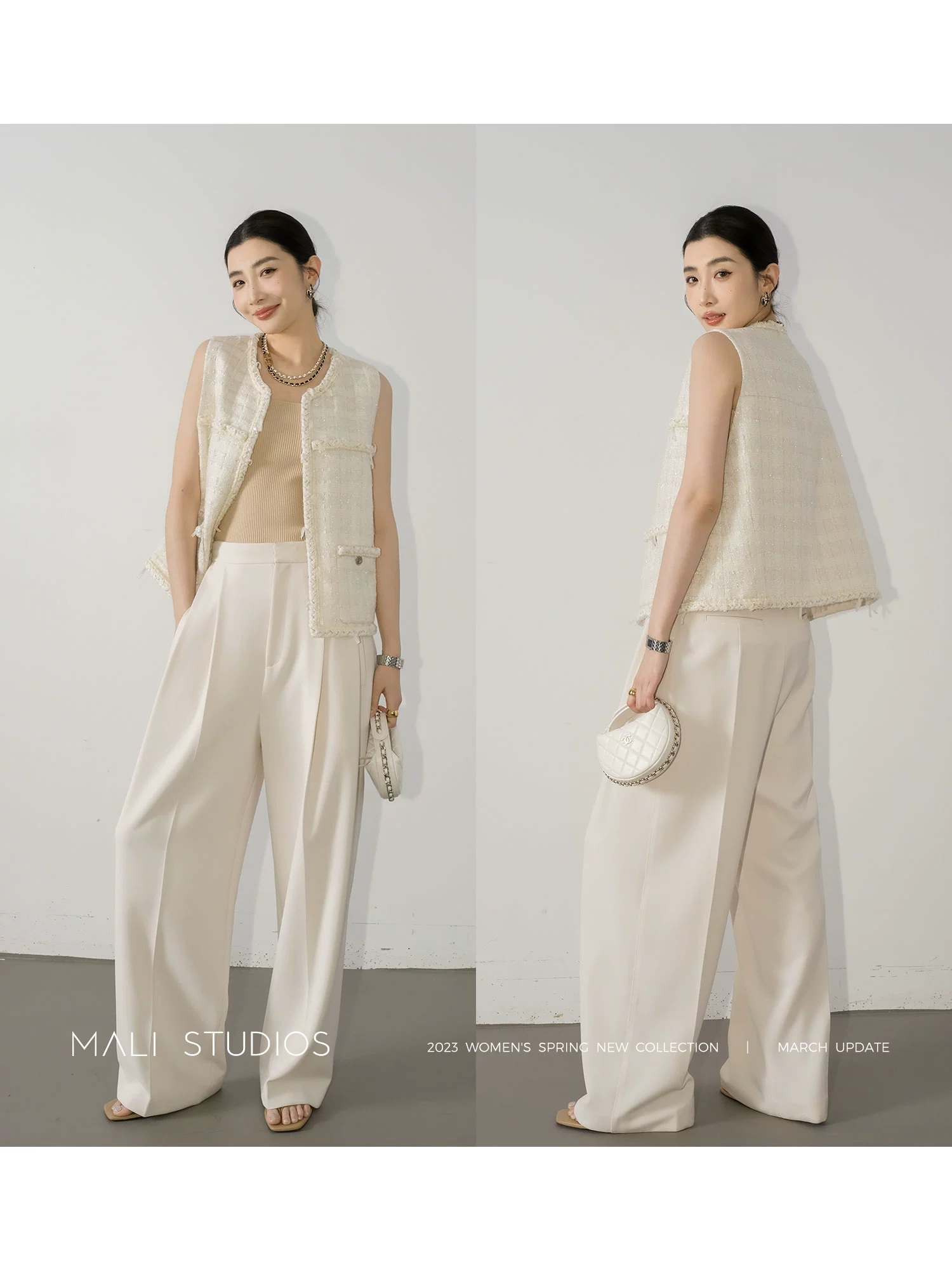 MALI|法式优雅随性_日本进口编织肌理感春夏小香风马甲背心 - Image 4