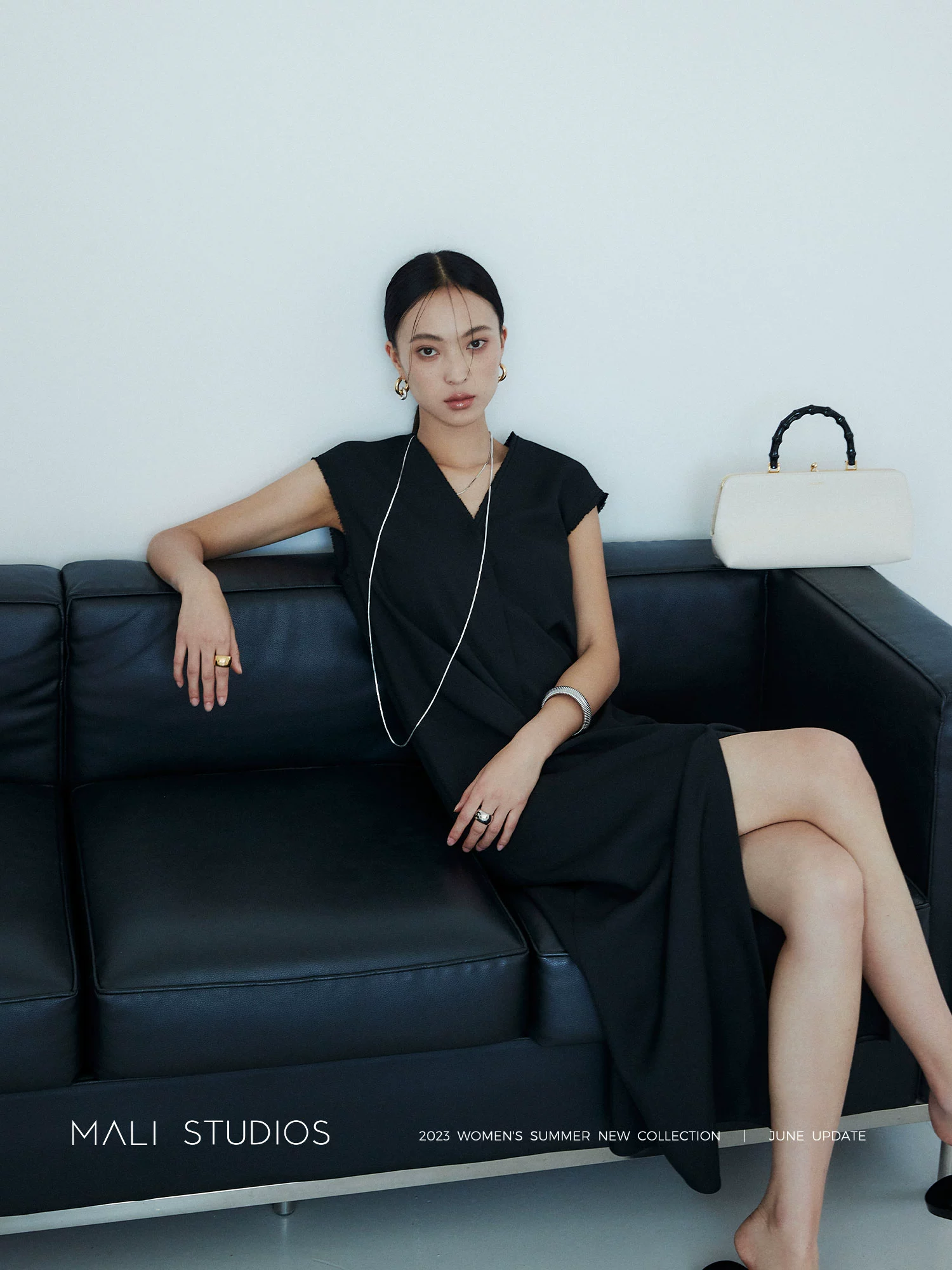 MALI|極简小众风_仿麻肌理干爽舒适 手工毛边无袖连衣裙