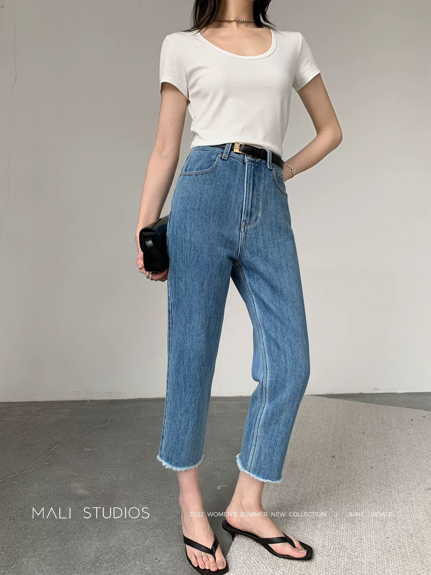 强捻双股纱|时髦百搭高质量水洗新疆长绒棉毛边七分裤