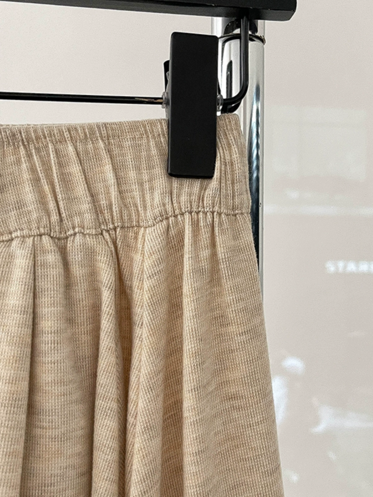 休闲百搭纯色松紧腰半身裙2024秋季新款韩版女装宽松百搭A字长裙 - Image 4