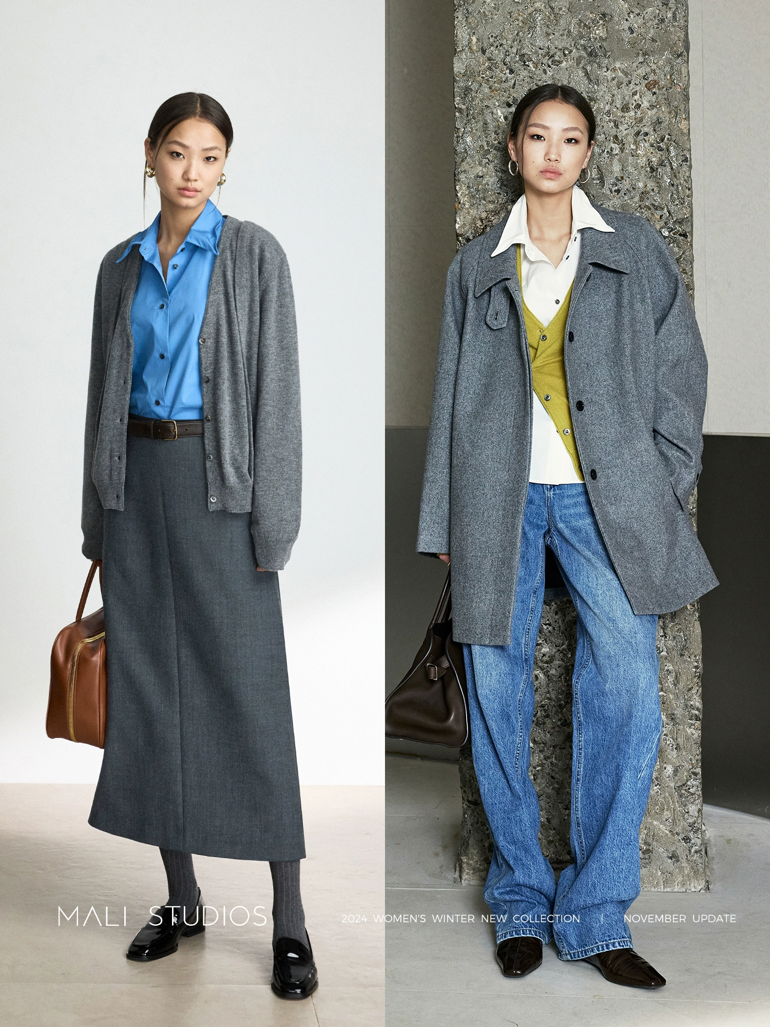 MALI | 高支高密新疆长绒棉时髦立体造型领截短衬衫 - Image 5