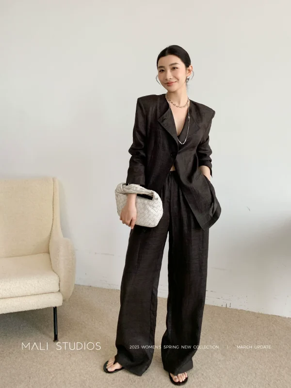 MALI｜自然空气感苎麻_超薄透气防晒西装外套/休闲长裤套装