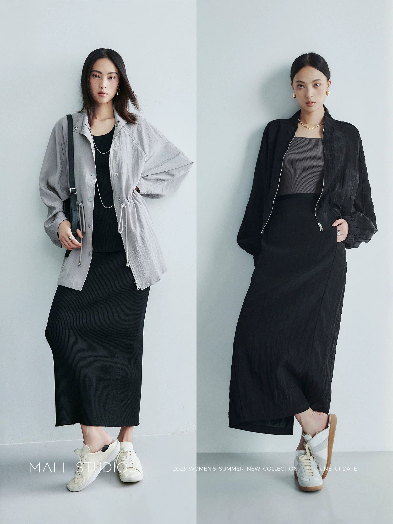MALI|高街时髦运动风_多造型空气感廓形外套半裙舒适防晒套装 - Image 3