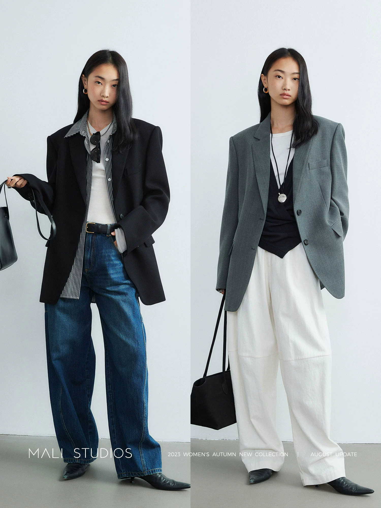 MALI|知识分子风套装_高端精纺羊毛经典廓西+长&短百褶裙 - Image 5