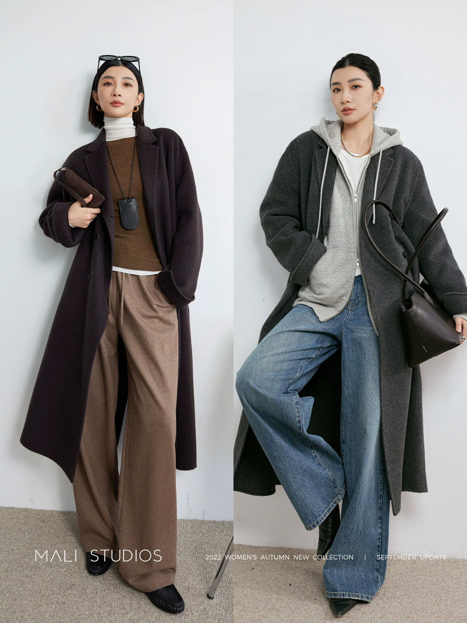 MALI|藏品及经典双排扣大衣|全羊毛双面呢外套 - Image 5