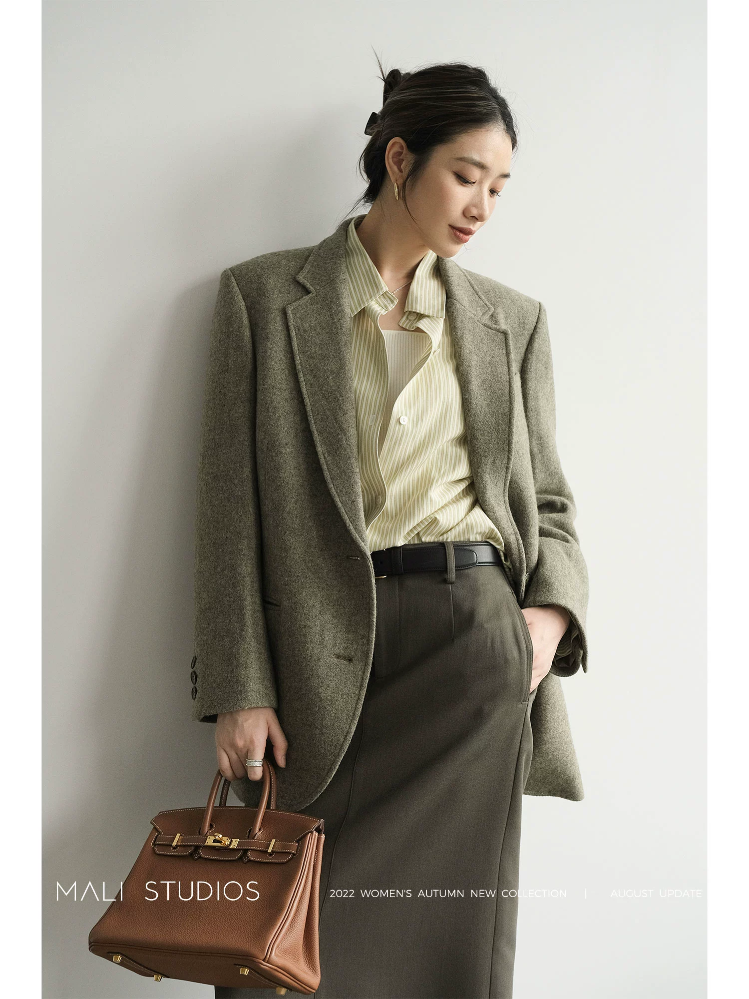 MALI|高级定制花式混色粗纺羊毛|经典复古廓形西装 - Image 2