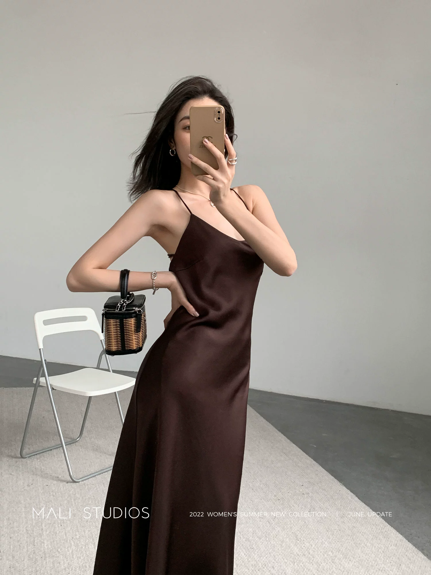 法式醋酸缎面|优雅简约丝滑连衣裙