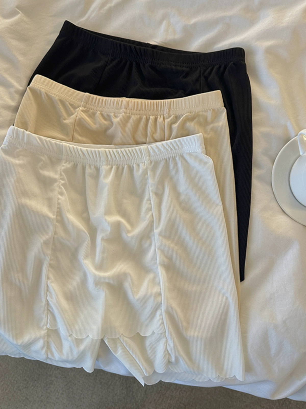 无痕花边纯色打底裤2024夏季新款女松紧腰防走光遮挡三角区安全裤 - Image 3