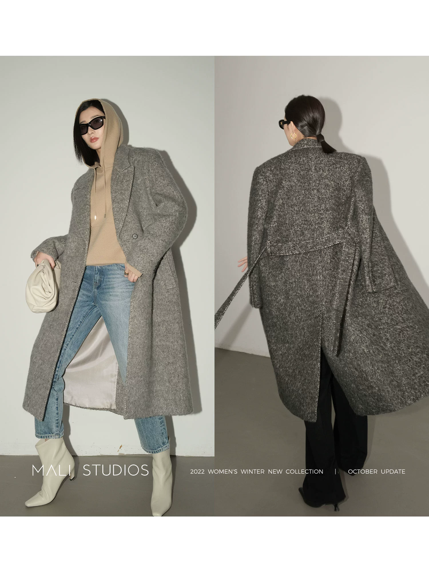 MALI|VTG夹花混色加厚毛呢 经典直身西装/西装式大衣 - Image 5