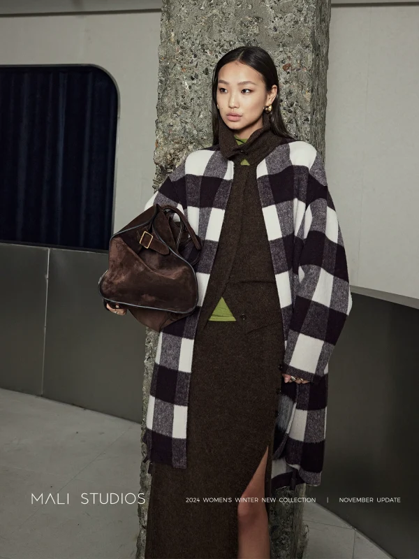 MALI | 进口羊驼羊毛&110支羊毛羊绒ROW宽松廓形抽绳双面呢大衣