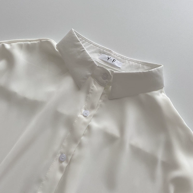 女士衬衫休闲百搭2024年春秋新款小众设计文艺小清新宽松长袖衬衣 - Image 2