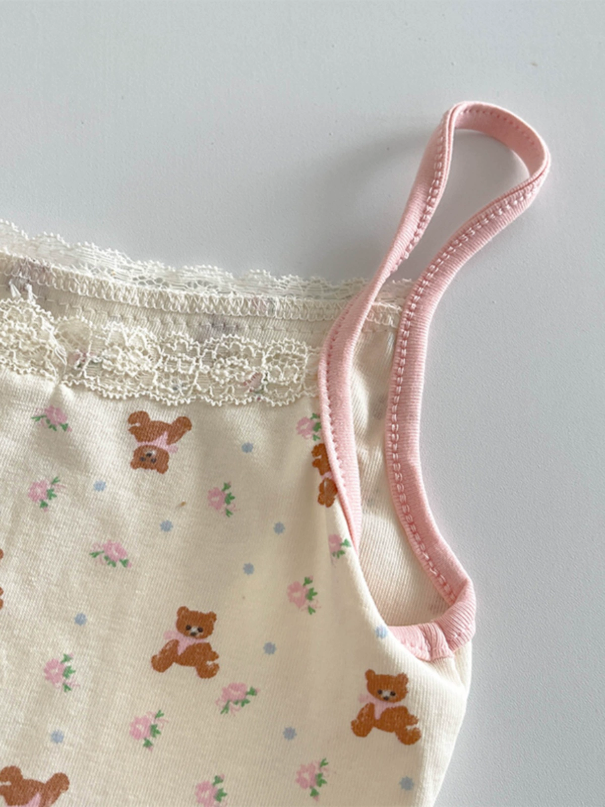 甜美蕾丝花边碎花吊带背心2024夏季新款韩版女装短款多色美背上衣 - Image 3