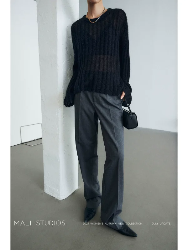 MALI|强推百搭显瘦_经典双褶精纺TR羊毛锥形休闲西裤