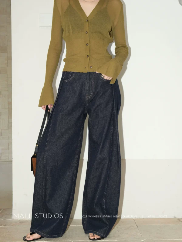 MALI|时髦流浪裤_解构主义经典随性阔腿牛仔裤