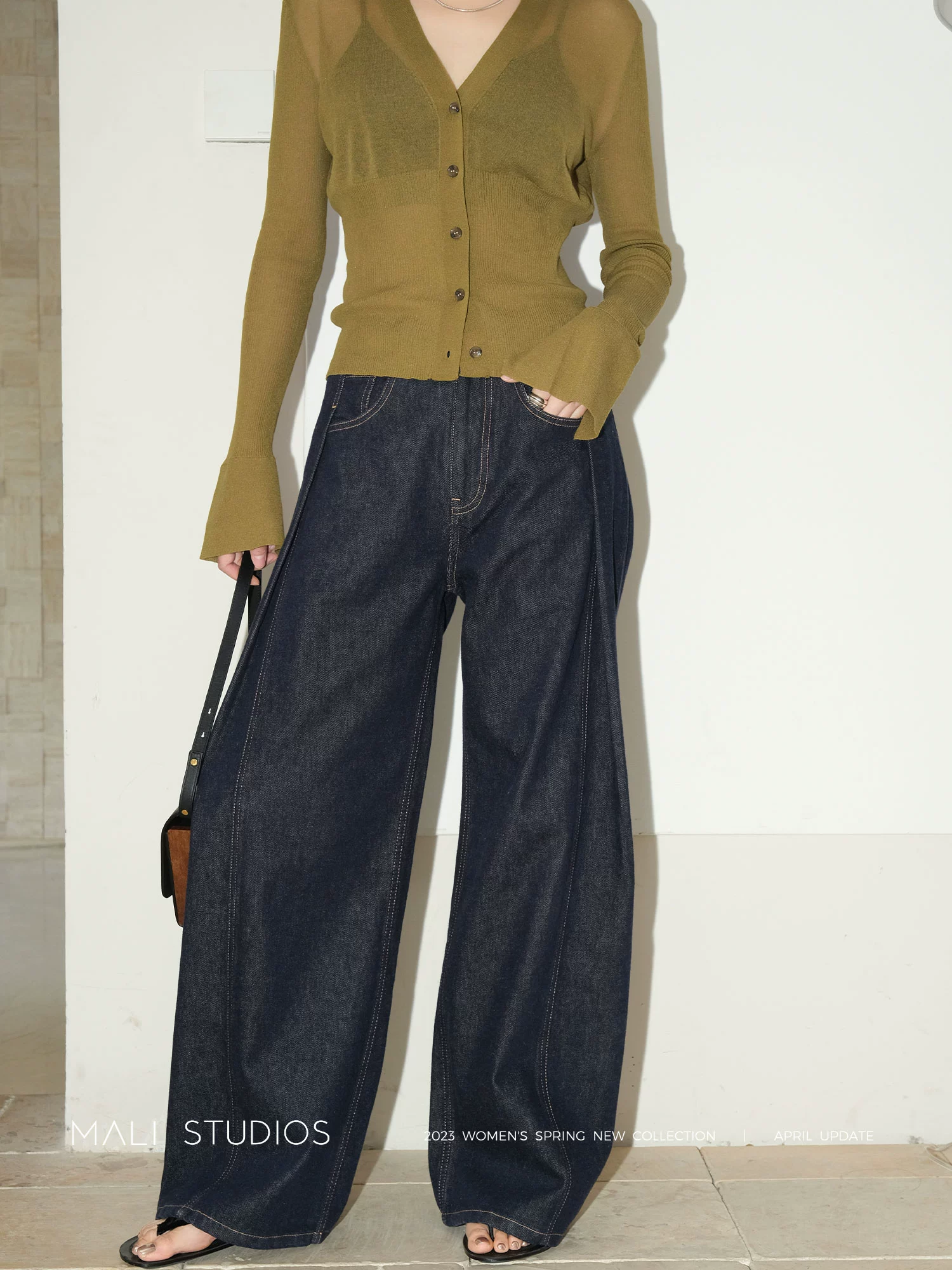 MALI|时髦流浪裤_解构主义经典随性阔腿牛仔裤