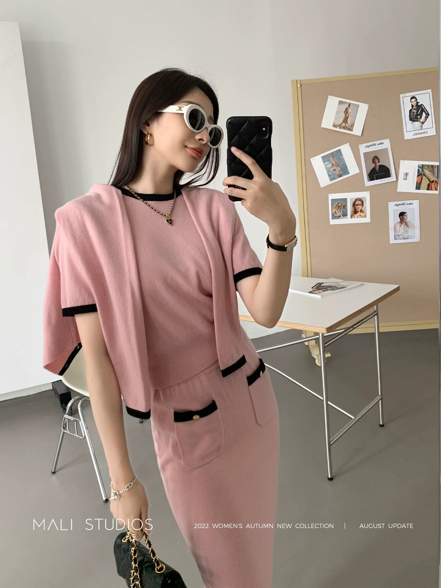 MALI|定染巴素兰羊毛|VTG复古撞色小香套装 - Image 5