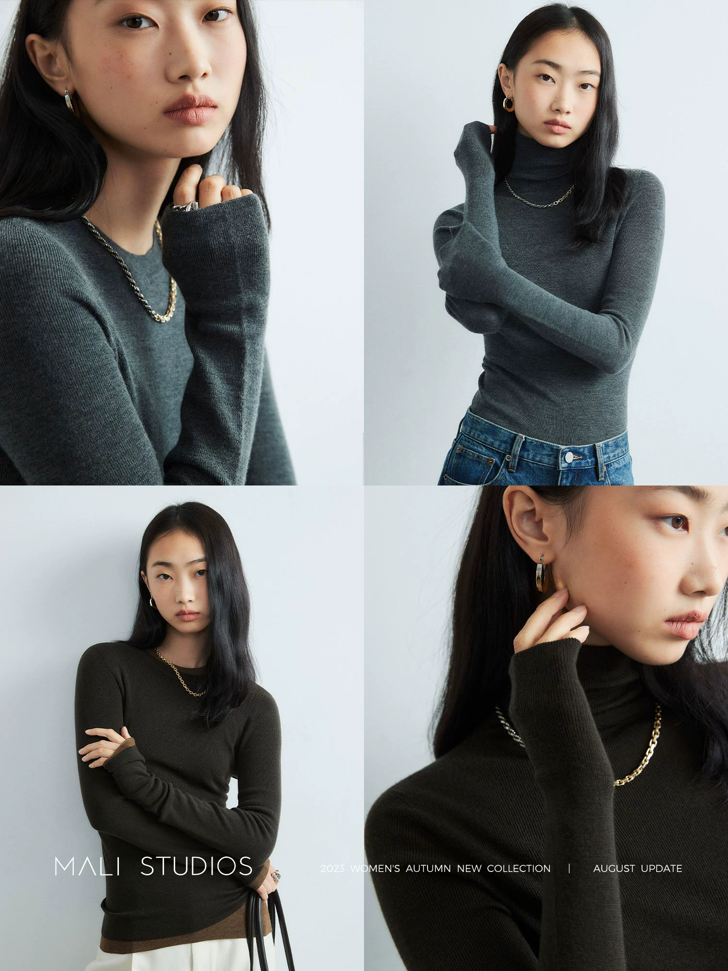 MALI|Biella140S/120S极细羊毛日本无缝全成型多领型打底 - Image 3