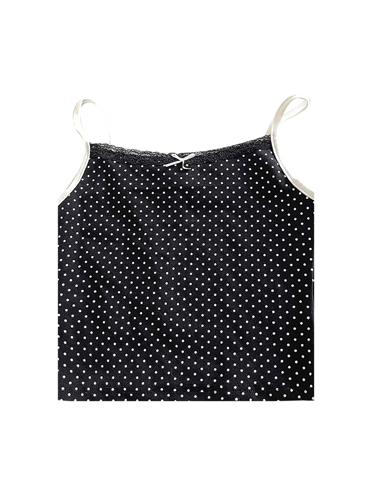 甜美蕾丝花边碎花吊带背心2024夏季新款韩版女装短款多色美背上衣 - Image 5