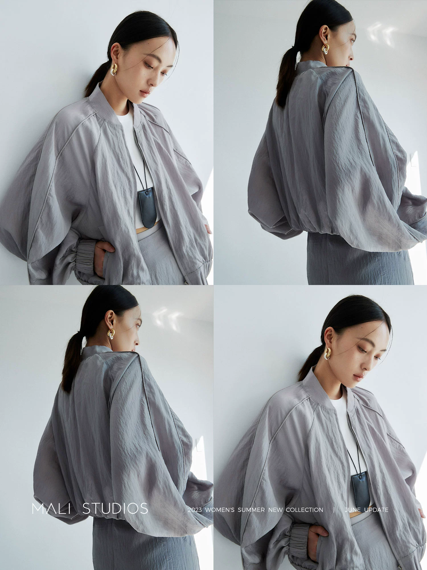 MALI|高街时髦运动风_多造型空气感廓形外套半裙舒适防晒套装 - Image 4