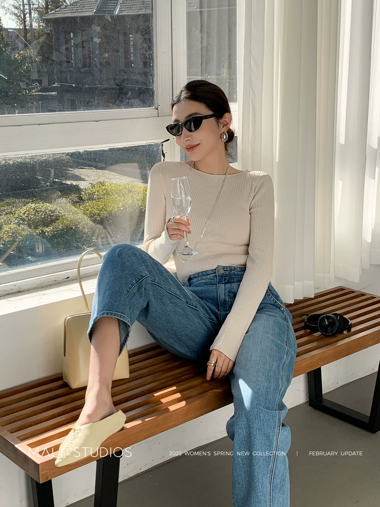 MALI|日本进口时装感羊毛_强捻工艺一字肩&两穿肩扣显瘦针织衫 - Image 4