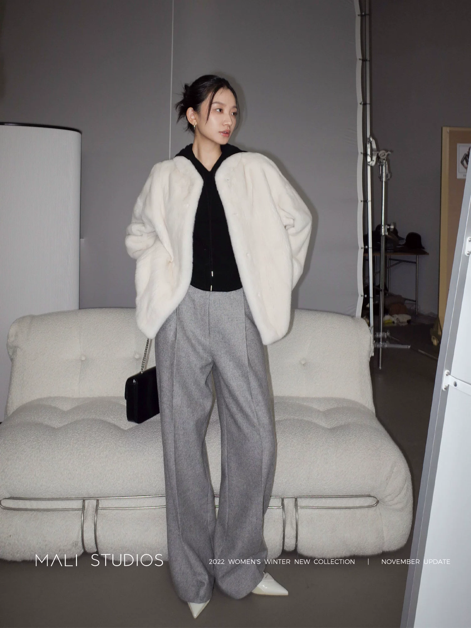 MALI|韩国进口全羊毛/高端羊毛_御寒遮肉立体压褶阔腿裤 - Image 4